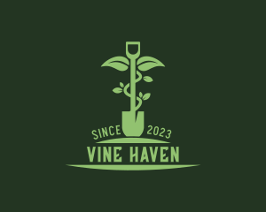 Plant Shovel Gardener logo design