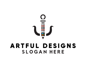 Abstract Seafood Anchor logo design