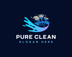 Home Cleaning Housekeeper logo design