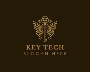 Wings Antique Key logo design