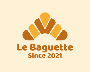 Baguette - Brown Croissant Bakery logo design