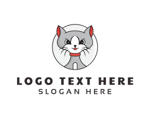 Cat Head - Cute Cat Veterinary logo design