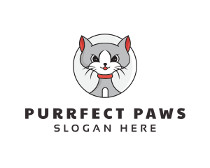 Cute Cat Veterinary logo design