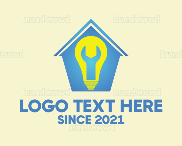 Lightbulb House Wrench Logo