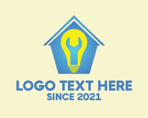 Repair Service - Lightbulb House Wrench logo design