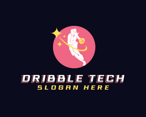 Dribble - Female Basketball Sports Player logo design