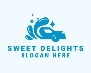 Car Service - Cleaning Droplet Car logo design