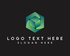 Multimedia Agency - Hexagon Cube Fintech Vortex logo design