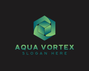 Hexagon Fintech Vortex logo design