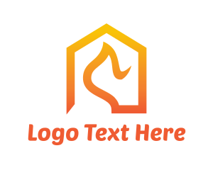 House - Abstract Orange House Roof logo design