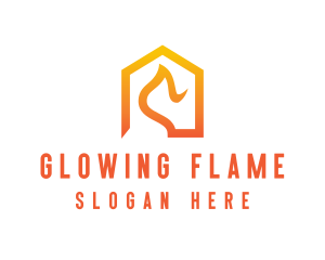 Home Flame Fire logo design