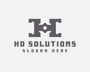 Industrial Construction Letter H logo design