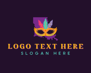 Map - Mardi Gras Louisiana logo design