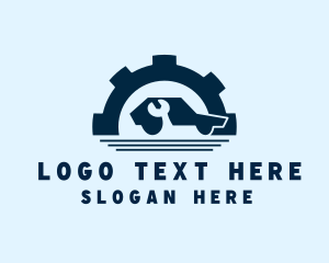 Blue - Car Mechanic Cog logo design