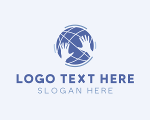 Globe Hands Community logo design