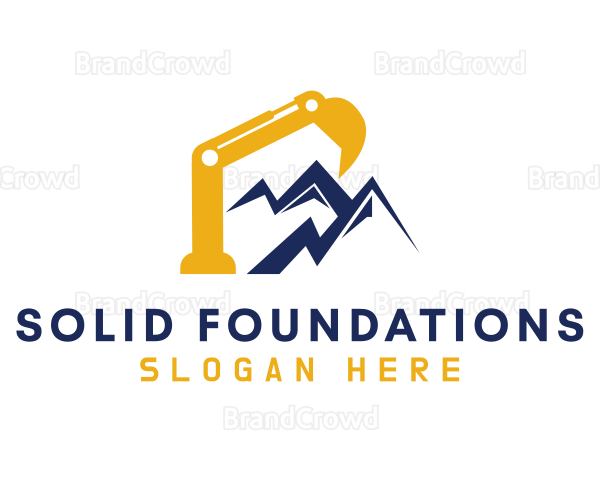 Excavator Mountain Builder Logo