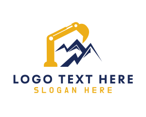 Contractor - Excavator Mountain Builder logo design