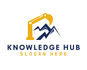 Excavator Arm - Excavator Mountain Builder logo design