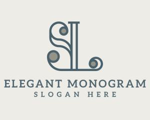 Monogram - Elegant Letter SL  Monogram logo design