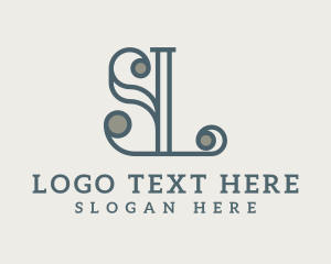 Monogram - Elegant Letter SL  Monogram logo design