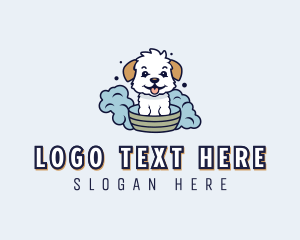 Groomer - Puppy Bubble Bath logo design