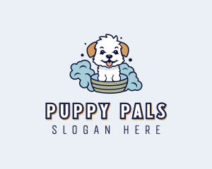 Puppy Bubble Bath  logo design