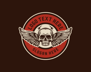 Rock Band - Rock Band Skull Wing logo design