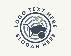 Grass - Grass Plant Wheelbarrow logo design