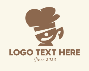 Chef Hat - Brown Cafe Restaurant logo design