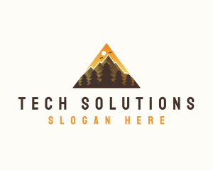 Mountain Climbing - Mountain Peak Triangle logo design