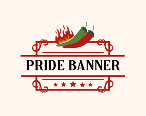 Spicy Fire Chili Peppers logo design