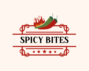 Jalapeno - Spicy Fire Chili Peppers logo design
