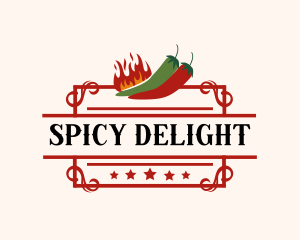 Spicy - Spicy Fire Chili Peppers logo design