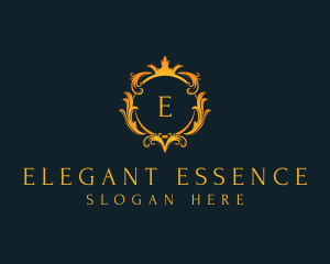 Elegant Crown Wreath logo design