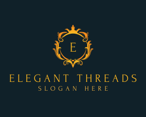 Elegant Crown Wreath logo design