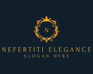 Elegant Crown Wreath logo design