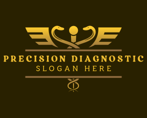 Diagnostic - Medical Caduceus Staff logo design