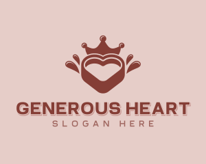 Chocolate Heart Crown logo design