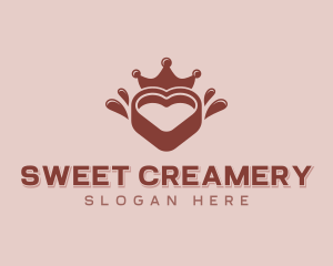 Chocolate Heart Crown logo design