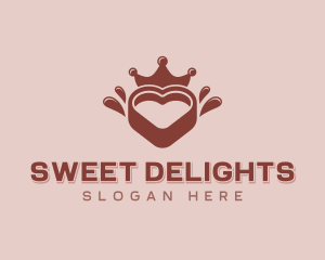 Chocolate Heart Crown logo design