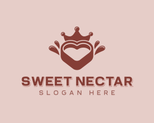 Chocolate Heart Crown logo design