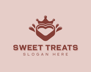 Chocolate Heart Crown logo design