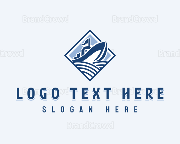 Marine Cargo Boat Logo