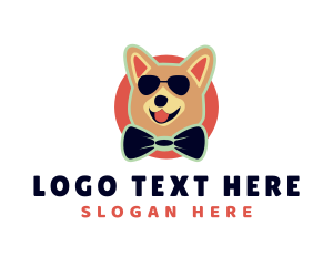 Puppy - Cool Puppy Bow Tie logo design