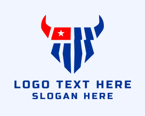 Patriotic Texas Bull  Logo