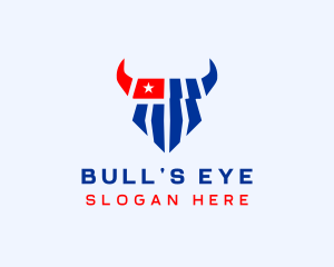 Patriotic Texas Bull  logo design