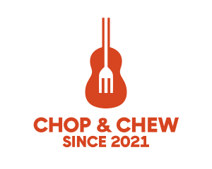 Folk - Music Guitar Food Fork logo design