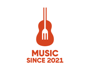 Music Guitar Food Fork logo design