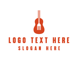 Musical - Music Guitar Food Fork logo design