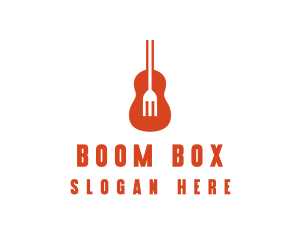 Music Guitar Food Fork logo design